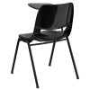 Flash Furniture Plastic Classroom Chair in Black with Right Arm
