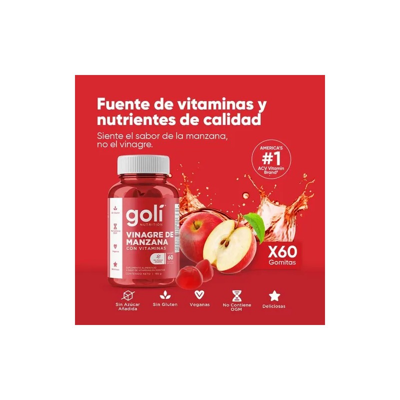 Goli Vinagre De Manzana 60 Gomitas