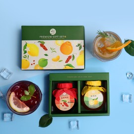 orange tree New premium Jeju tea gift set of 2 types Schisandra citron New premium Jeju tea 2 types / 뉴 프리미엄 제주 티 2종 선물세트 오미자 유자 뉴 프리미엄 제주 티 2종