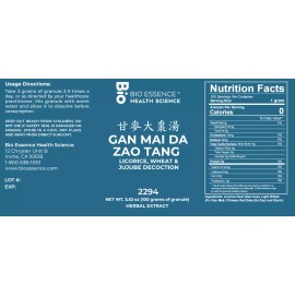 Bio Essence Health Sicecce 2294 Gan Mai Da Zao Tang/Licorice, Wheat & Jujube Decoction 100G
