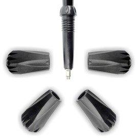 Trekking Poles Rubber Tips Replacements - 4 Pack Extra Durable Rubber Pads Fits Most Hiking Poles, Pole Tip Protectors Accessories for Better Grip and Traction While Hiking, Trekking, Nordic Walking