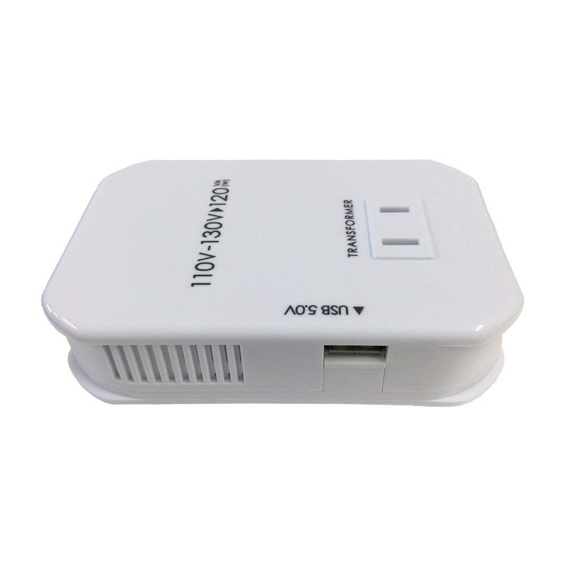 カシムラ 海外用薄型2口変圧器 USB 110-130V/120VA NTI-113