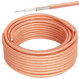 MOOKEERF RG400 Coaxial Cable 50ft, Low Loss M17/128 Double Shield 50 Ohm RF Coaxial Cable Flexible Cable