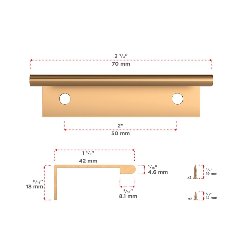 Richelieu Hardware BP989850166 Lincoln Collection 2-inch (50 mm) Center-to-Center Satin