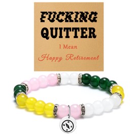 Gfhzdmf Retirement Gifts for Women 2025 Beaded Bracelet Going Away Goodbye Gift for Coworkers Teacher Nurse Friends Coworker Leaving Gifts for Her Retirement Jewelry for Women Chain Bangle