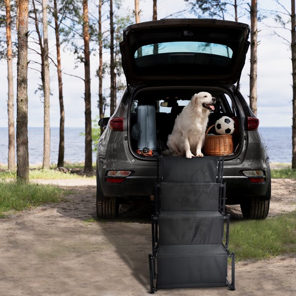 Go Gear Portable, Foldable, Anti-Slip Safety Dog Stairs for Car