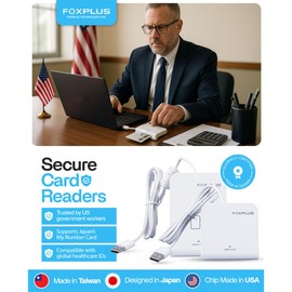 FOXPLUS USB Smart Card Reader - Military Grade CAC Reader for Government, DOD, Windows, Mac, Linux Users