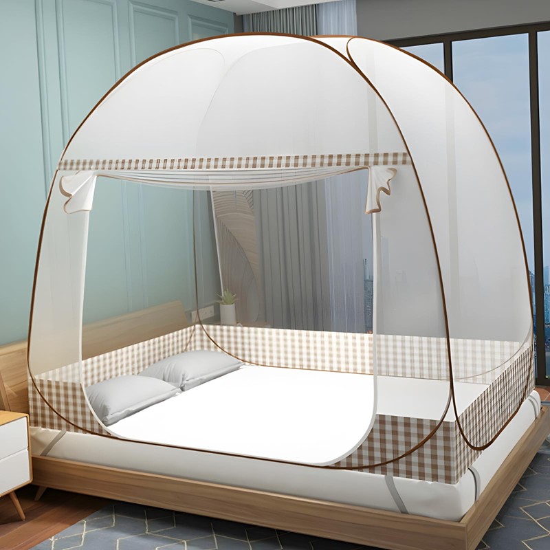 Mosquito Net Bed, Foldable Double Door Mosquito Net Pop Up,