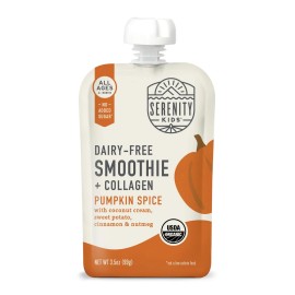 Serenity Kids Pumpkin Spice Protein Smoothie Pouches Pack Of 6 Dairy Free 3.5Oz