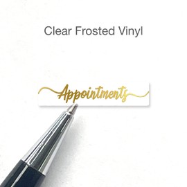 Appointment Script Stickers / 30 Script Text Vinyl Stickers (1.5”) / Calendar Headers/Foiled Transparent/Essential Productivity Life Planner Stickers/Bullet Bujo Journal/Todo (Gold Foiled)