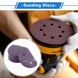 VekAuto 50 Stk. Schleifscheiben, 6" 6 Loch 1200 Körnung Klett-Schleifpapier Universal für Metall, Holz, Automobilreparatur Haltbarkeit Keramik-Polyester-Film Lila