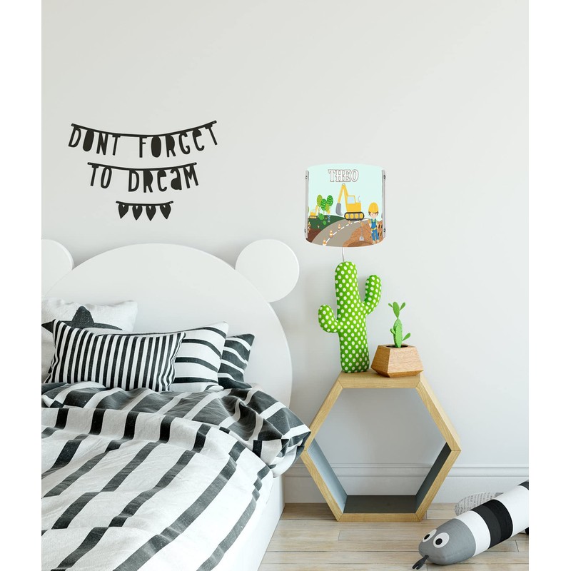 CreaDesign WA-1084, Bagger, Kinderzimmer Wandlampe personalisiert mit Namen, Nachtlicht/Schlummerlicht für