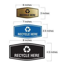 Fancy Recycle Here Sign (Black Gold) - Medium