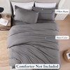 LANE LINEN Single Duvet Cover Set Grey - Pre Washed