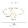 Sofia Milani Women's Bracelet World Map Globe Pendant Silver, Gold-Plated