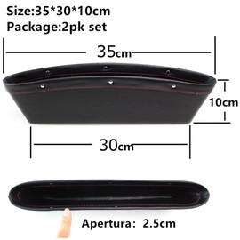 Organizador de Huecos para Asiento de Coche 2 en 1: Ajuste Universal, Bolsillos de Almacenamiento Ajustables, 2 Juegos de Caja de Almacenamiento para Grietas de Asiento de Coche, para teléfono (Negro)