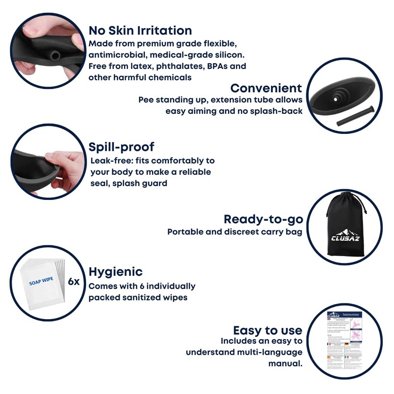 CLUSAZ Urinella - Female Urinal Safe & Discreet Standing to