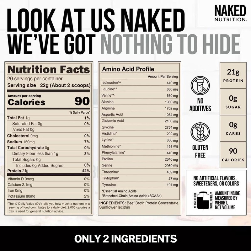 NAKED Bone Broth - Beef Bone Broth Protein Powder -