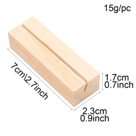 PIQIUQIU Pack of 10 Wooden Place Card Holders, Table Number Stands, Postcard Holders for Wedding Party Table Decoration (7 x 2.3 x 1.7 cm)