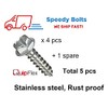 Speedy Bolts Stainless Steel License Plate Screws Pack of 4