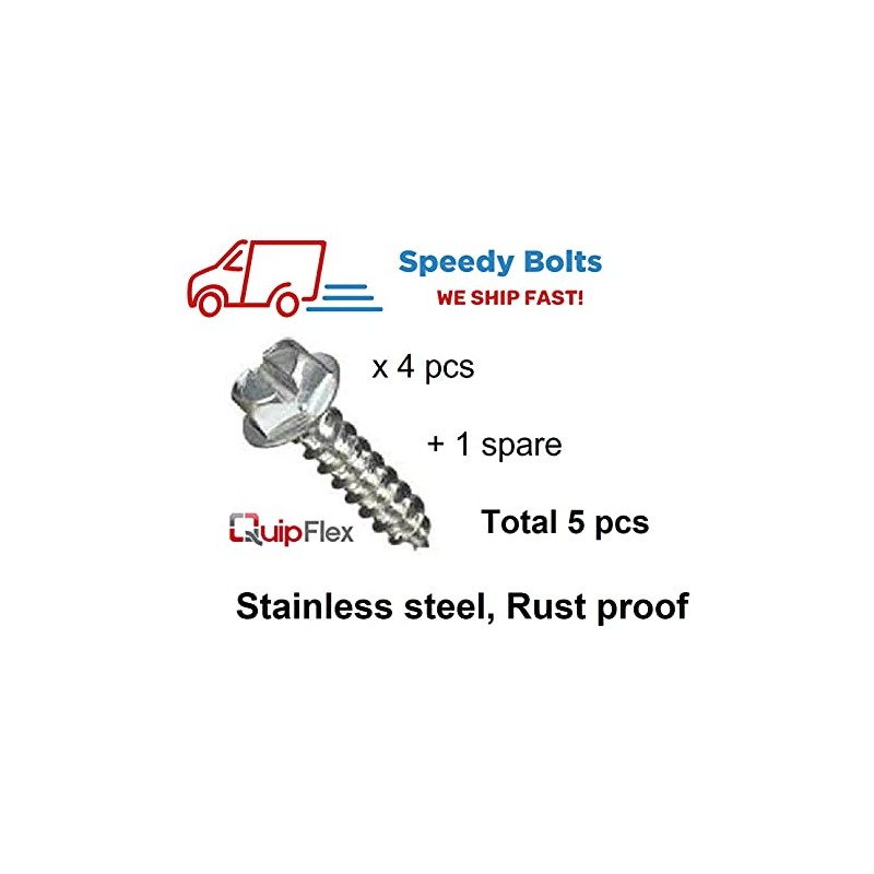 Speedy Bolts Stainless Steel License Plate Screws Pack of 4