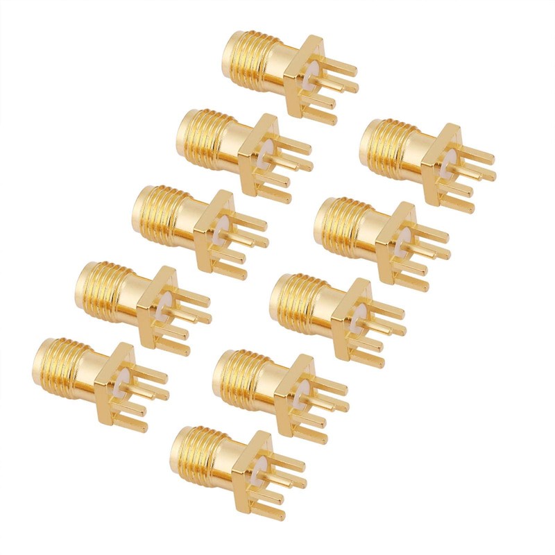 Yosoo SMA Socket, SMA Panel Socket, 10-Piece Brass SMA Female
