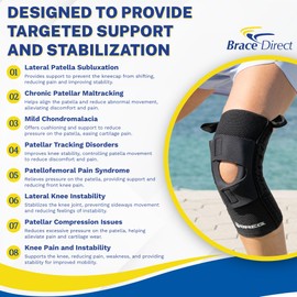 Brace Direct Breg Lateral Stabilizer Plus Size Knee Brace - Patellar Tracking Knee Support in Breathable Airmesh A4467 (2XL - Left Knee - 27-30" Thigh)