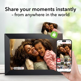 FRAMEO 10.1in Smart Wi-Fi Digital Photo Frame - 1280x800 IPS HD Touchscreen, 32GB Storage, Auto-Rotate Wall Mountable Micro SD, Easy Share Photos or Videos via Frameo App from Anywhere