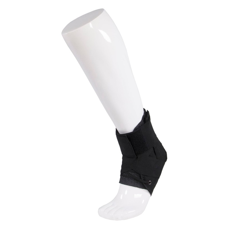 OTC Ankle Stabilizer Brace with Criss-Cross Lace-Up Adjustable Support, Black,