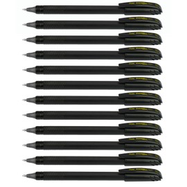 Pentel EnerGel FLASH! Liquid Gel Pen 0.7mm Medium Line Metal Tip Black Ink (Pack of 12) (BL417-A)