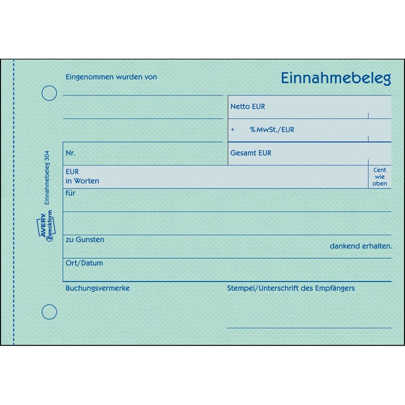 Avery Zweckform Income 304 Sheets, DIN A6, fälschungssicher, 50 Pages,