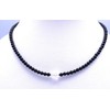 Onyx Jewellery Necklace with Quartz Crystal Ball Clasp 925 Sterling