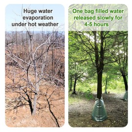 12 Pack 20 Gallon Slow Release Tree Watering Bags- Zippered Automatic Drip Tree Irrigation Bags, Made of Premium PE Material with 4-5 Hours Releasing Time for Trees