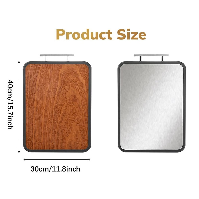 WLTQOL Solid Ebony Wood+Titanium Double-Sided,304 Stainless Steel Handle TPR Rubber