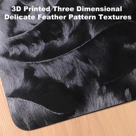 50" x 60" Office Mat for Hardwood Floor with 3D Feather Design,Waterproof&Non-Slip Computer Floors Mat,Utility Office Floor Mats for Rolling Chairs Hardwood,Office Chair Floors Protector for Home&Game