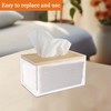 Mowhut Acrylic Tissue Box,Dryer Sheet Holder with Wooden Lid,Box Cover
