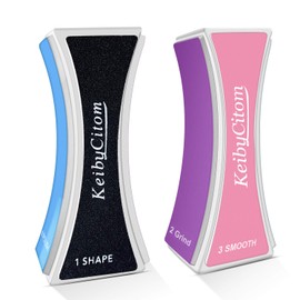 Nail Files and Buffers - Professional Nail Buffer Block for Shaping Polishing, New Natural Nail Polisher with 4 Sides for Nail Art Gel Suit for Home Salons Use (2 Pcs)