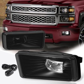 PM PERFORMOTOR Front Bumper High-Power LED Fog Lights Lamps w/Switch Compatible with Chevy Silverado 2500HD 07-14
