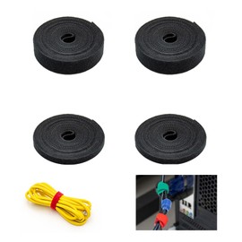 Mengger Velcro Tape, 20 m [10 m x 1 cm / 10 m x 2 cm] Cable Ties Velcro Cable Ties Velcro Cable Ties Velcro Tape Black Velcro Tape on Both Sides