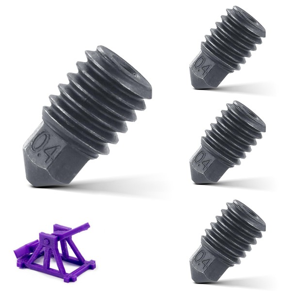 4pcs 0.4mm Nozzles, Removable Hardened Steel Nozzle Replacement Parts High
