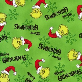 Robert Kaufman Fabrics BTY Holiday Seuss How The Grinch Stole Christmas Green Cotton Fabric By The Yard