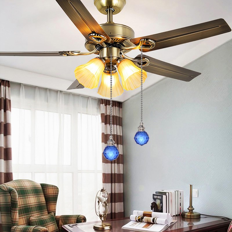LONGSHENG - SINCE 2001 - Pink 2pcs Crystal Ceiling Fan