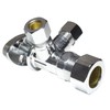 Dual Compression Outlet Angle Stop Valve, Plumbing Fitting, Quarter Turn,
