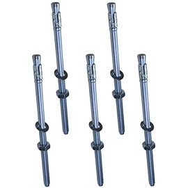AERZETIX - C54034 - Set of 5 Anchor Bolts Long Thread Expansion Dowel - M10 x 200 mm - Galvanised Steel - for Concrete, Stone, Solid Material