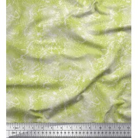 Soimoi Green Poly Crepe Fabric Ombre Tie & Dye Texture Print Fabric by Yard 42 Inch Wide