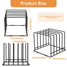 2-Pack Steel Cutting Board Organizer, Bakeware Organizer Rack, 5-Slot Baking Sheet Organizer Rack for Kitchen Storage, for Cutting Boards, Cookie Sheets, and Baking Pans, 8.7" x 7.4" x 6.3"