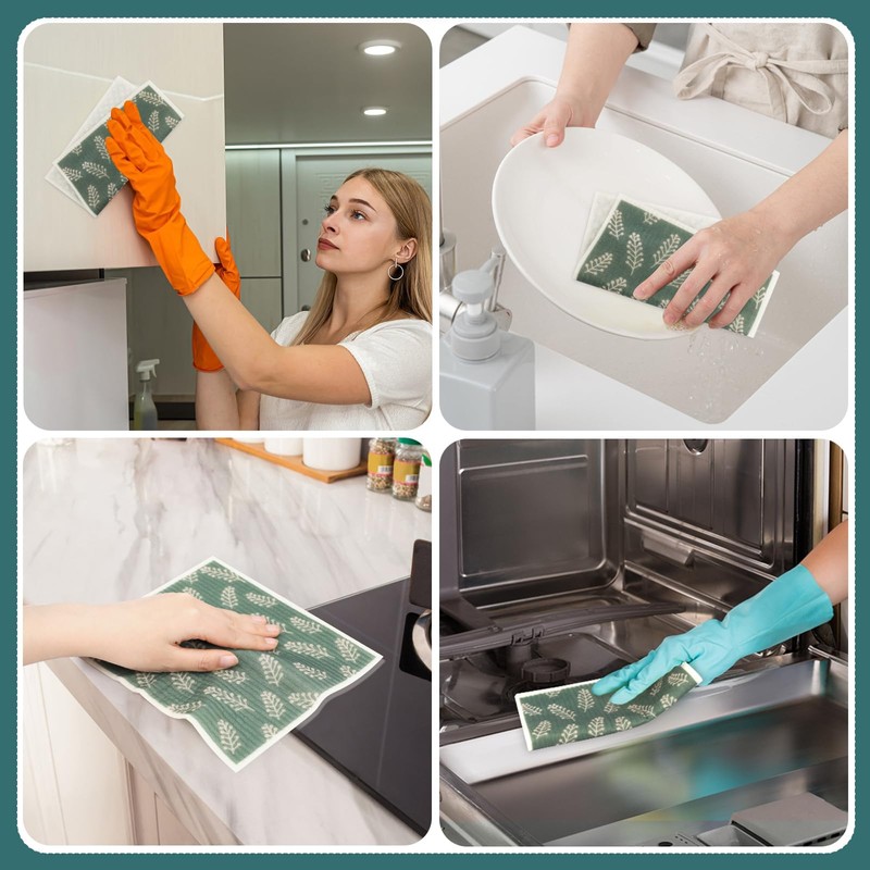 ktxaby 6 Pack Swedish Dishcloths Super Absorbent Washable Swedish Dish