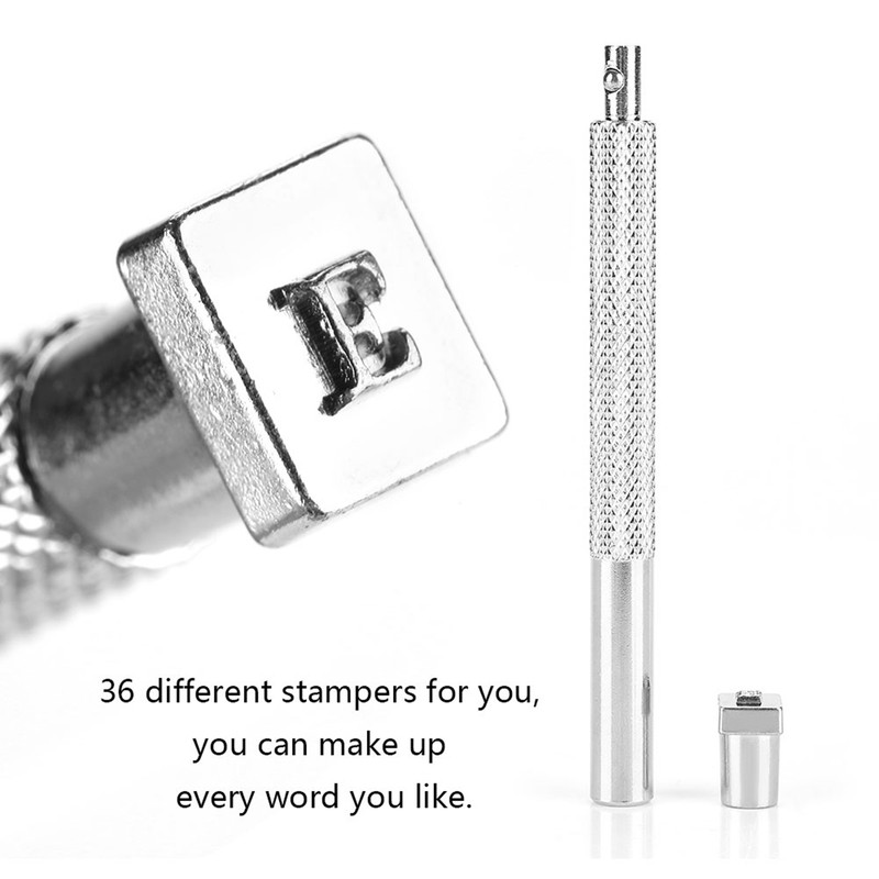 36Pcs Steel Letter Number Leather Stamper Punching Tool for DIY