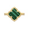 Lavari Jewelers Malachite Four Petal Flower Ring for Women with