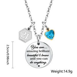 HEYEJET Gifts for 21st Years Old Girls Birthday Necklace for 21st Cousin Niece Daughter Big Sister Present Necklace for 21st Anniversary Valentines Christmas (21)